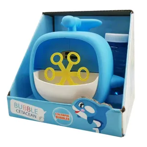 Alta qualidade Rotating Soap Plastic Electric Dolphin Bubble Machine Bolha automática fazendo brinquedos para crianças