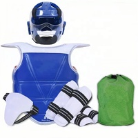 QUTENG Plastron de protection de Taekwondo, protège-bras et masque facial, équipement de protection bicolore, 1 pièce, personnalisable, unisexe