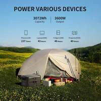 Générateur solaire 3600W 3072Wh LiFePO4 220V, station d'alimentation portable avec USB-C PD pour camping-cars, caravanes et fourgonnettes