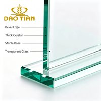 Plaque de récompense en verre cristal K9 en gros, trophée rectangulaire poli vierge pour gravure laser, cadeau d'entreprise