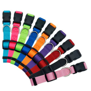 Collar de entrenamiento de perro mascota con relleno de nailon reflectante colorido personalizado de lujo para perros medianos y grandes - Product Image 2