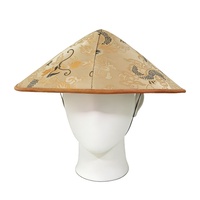 Chapeau conique brodé dragon chinois, style traditionnel asiatique, pour fêtes et événements culturels