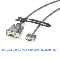 Câble d'alimentation et de signal Micro-D vers D-Sub RS232, câble de modem nul pour serveur industriel, compatible EMC 038-003-084, Molex 83421-9037