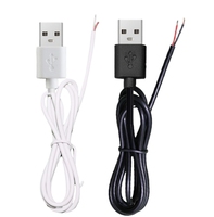 Kabel USB 2.0 a Male ke Ujung Kabel Tanpa Isolasi 2pin 4pin untuk Pengisian Cepat Lampu LED Strip