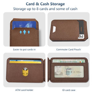 MFi Find My Location Lux Cuir Magnétique air Tag Wallet Finder Locator Itag Up-grade Réglable Wallet Stand pour <span class=keywords><strong>iPhone</strong></span> 15 16 - Product Image 5