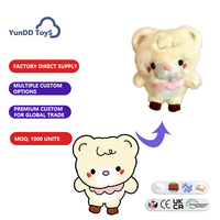 Porte-clés ours en peluche multicolore Kawaii, pendentif de sac en forme d'ours en peluche doux avec col mignon