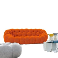 Canapé en forme de L incurvé créatif, style italien moderne et simple, design de luxe léger, avec coussins en mousse, pour salon, inspiré du ballon de football