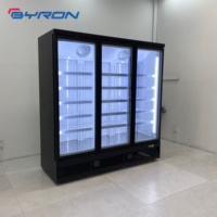 Vitrine Réfrigérée Commerciale Verticale Noire à Refroidissement par Air, Surface Propre