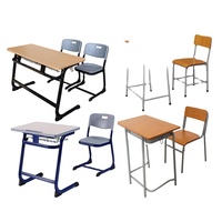 Meubles d'école primaire et secondaire en gros, ensemble bureau et chaise pour étudiants, table et banc en bois et métal, Escritorio Y Silla De Estudiante