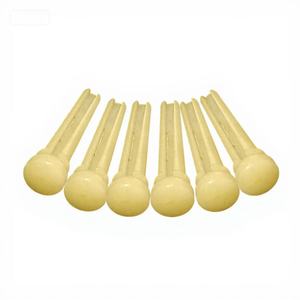Vente chaude épingles de pont de guitare en os de vache pour cordes de guitare acoustique utilisation d'ongles pour Instruments de musique 6 pièces - Product Image 2