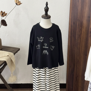 Ensemble de pyjamas en coton 100% à carreaux pour frères et sœurs, assorti garçon et fille, col en dentelle, boutonné, 2 pièces, automne-hiver, personnalisé, prêt à être expédié - Product Image 1
