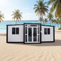 Chambre d'extension conteneurisée extensible à double aile, personnalisable, à installation rapide pour trois personnes, pour usage hôtelier, garantissant la sécurité