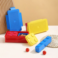 Jouet BlocksType Creative 2025 Nouvelle Arrivée Offre Spéciale Bleu Rouge Boîte À Lunch pour Enfants École Enfants Bloc De Construction Bento Boîte À Lunch