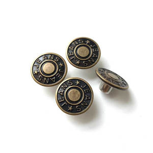 Venta al por mayor logotipo personalizado 17MM 20MM latón hierro Acero inoxidable Metal Jeans botón Botón - Product Image 6