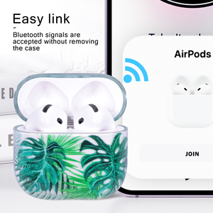 เคสหูฟังลายใบตองแบบแข็งป้องกันการตกกระแทกพร้อมลายปั๊มร้อนสำหรับ Airpods 4 เคสป้องกันหูฟัง - Product Image 6