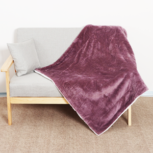 Tím bỏng ngô Jacquard ném chăn 100% poly điền sang trọng mượt flannel sherpa mềm mại thoải mái bề mặt tất cả các mùa - Product Image 3