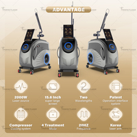 Machine à laser picoseconde professionnelle Q-Switched pour l'élimination des tatouages, 3600W haute puissance, système de refroidissement par compresseur fixe