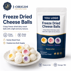 Snack di Palline di Formaggio Liofilizzate Pronte da Mangiare, Confezione da 25g, Durata 12 Mesi, Fornitore all'Ingrosso di Prodotti Lattiero-Caseari, OEM, Etichetta Privata - Product Image 1