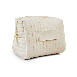 Vente chaude, trousse de maquillage en velours personnalisée avec logo, grande capacité, fermeture éclair, trousse de toilette - Product Image 6