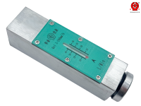 Medidor de Flujo de Aceite Hidráulico GFW-10M en Línea, 2-10 L/min, Rosca G3/8, 100 Bar, Tipo Pistón con Resorte, Industrial, OEM, Latón Cromado