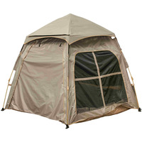 Tenda Camping Otomatis Heksagonal Dua Lapis Dengan Kanopi dan Pintu Jaring Dua Pintu Empat Jendela 210D Oxford