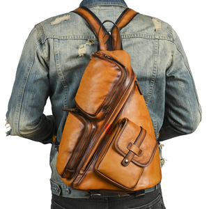 <b>Brown</b> Genuine Leather <b>Backpack</b> 20-35L Multi Compartment Business Travel Men's <b>Backpack</b> - Product Image 1