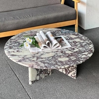 Table basse de luxe au design minimaliste haut de gamme en marbre Calacatta Viola pour villa