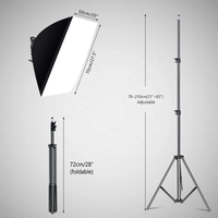 Kit d'éclairage LED Softbox 2 packs, Softbox 20x28 pouces, Tête de lumière LED dimmable 45W avec 2 températures de couleur, avec support d'éclairage