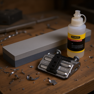 Juego de guías de afilado Stanley con piedra de afilar y aceite para cinceles y punzones - Product Image 3