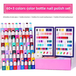 Vente en gros bon marché <span class=keywords><strong>manucure</strong></span> pédicure 60 couleurs 12ml <span class=keywords><strong>kit</strong></span> de vernis à ongles en <span class=keywords><strong>gel</strong></span> jeu de colle à ongles <span class=keywords><strong>UV</strong></span> fabricant de base d'étanchéité trempé givré - Product Image 2