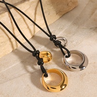 Collier de créateur sportif pour femme Gaovo, pendentif circulaire exagéré, chaîne en acier inoxydable plaqué or 18 carats, motif bambou, cadeau
