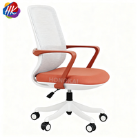 Chaise de bureau ergonomique moderne à dossier haut en maille avec base en acier inoxydable, pivotante à 360° et réglable en hauteur