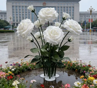 Bouquet de fleurs artificielles en papier de roses, grand format, prêt à l'emploi, style arrangement de scène, décorations pour la maison, mariage