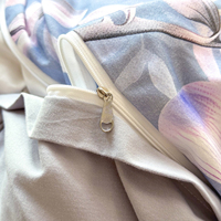 Nouvel Arrivage 2026 – Parure de Lit 4 Pièces en Coton Imprimé Fleurs Vives Style Africain Bleu
