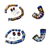 Kit d'admission d'air de luxe en titane S55 avec kit de tuyau de charge pour F80 M3/F82 M4/F87 M2C (épaisseur 1,2 mm) et tuyau d'échappement