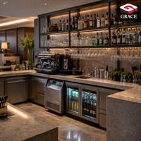 Comptoir de bar commercial en acier inoxydable avec évier pour café, thé au lait, boba, restaurant, cuisine