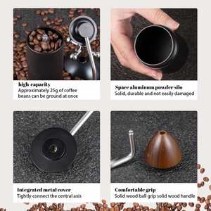 Al-Alloy Body 420 Stainless Steel Burr CNC Core Large Capacity Homeuse Espresso <b>Mini</b> Hand Mill Portable Manual Coffee <b>Grinder</b> - Product Image 3