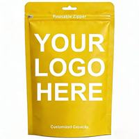 Sacs Mylar noirs mats refermables OEM, pochettes verticales en aluminium avec fermeture éclair pour emballage alimentaire, snacks et bœuf séché