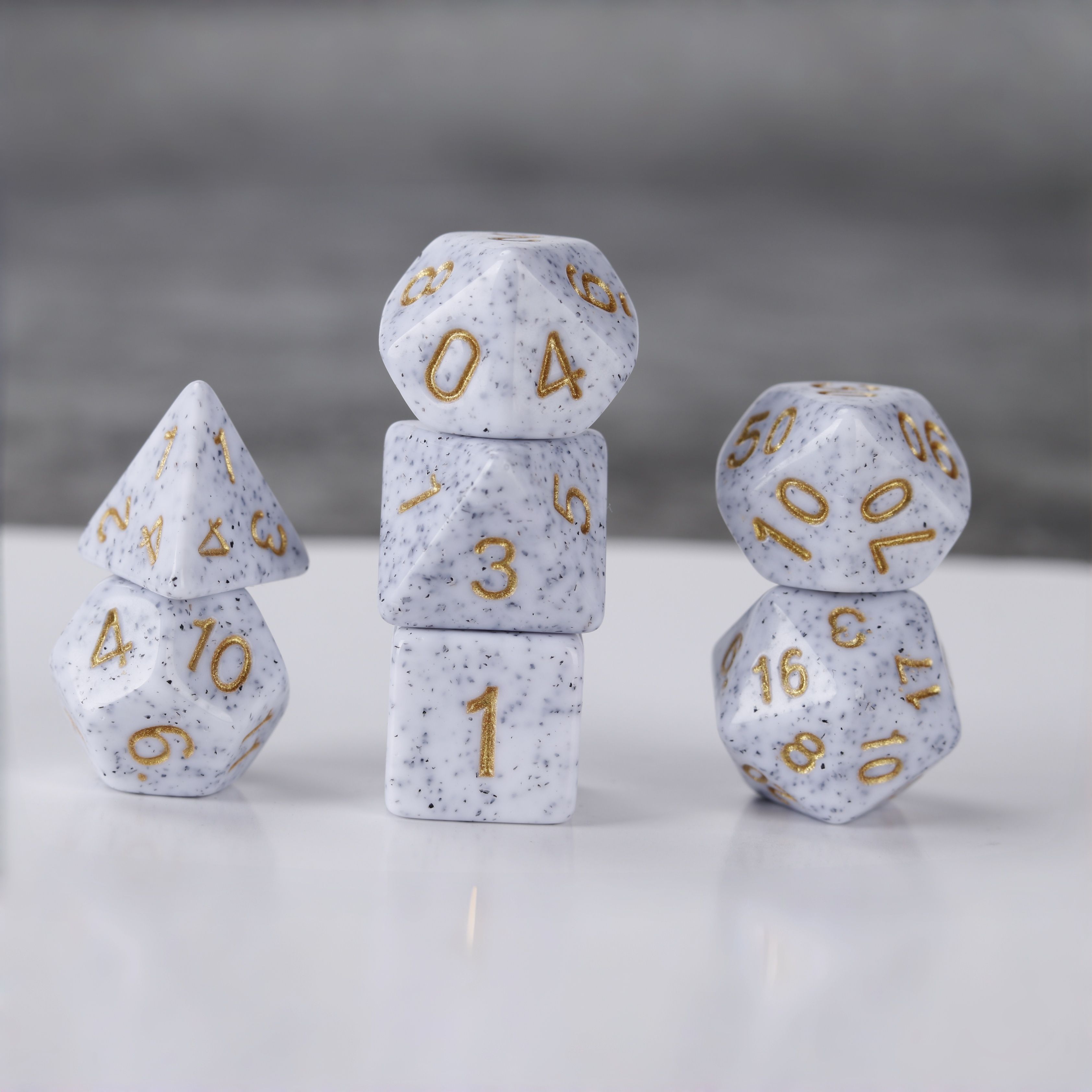 White + gold numbers