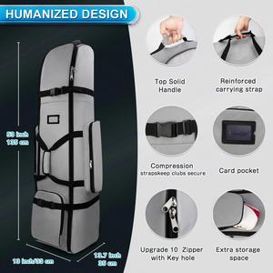 Bolsa de Viaje de Golf Profesional Personalizada al por Mayor, Fabricada con Poliéster 900D Engrosado, Tejido Impermeable de Alta Calidad con Ruedas - Product Image 2