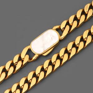 Chaîne de collier cubaine en acier inoxydable plaqué or 18 carats pour hommes, style hip-hop, vente en gros, personnalisée - Product Image 2