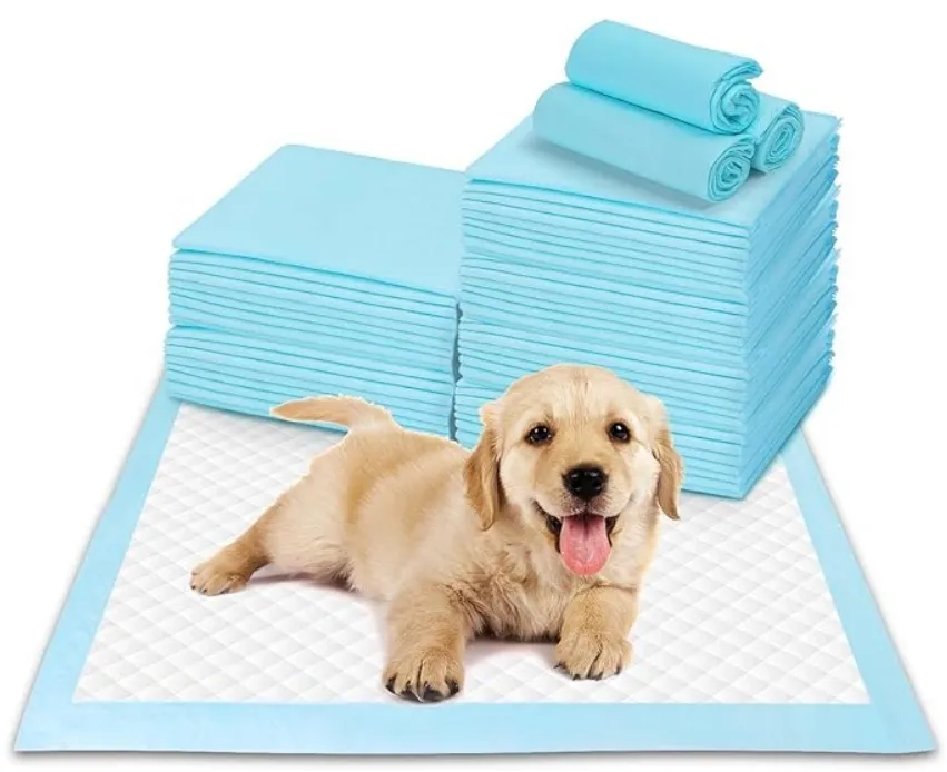 犬の犬のベッドのためのソフトトップシートと卸売使い捨てペットおしっこパッド超吸収性プラスチックトレーニング用品