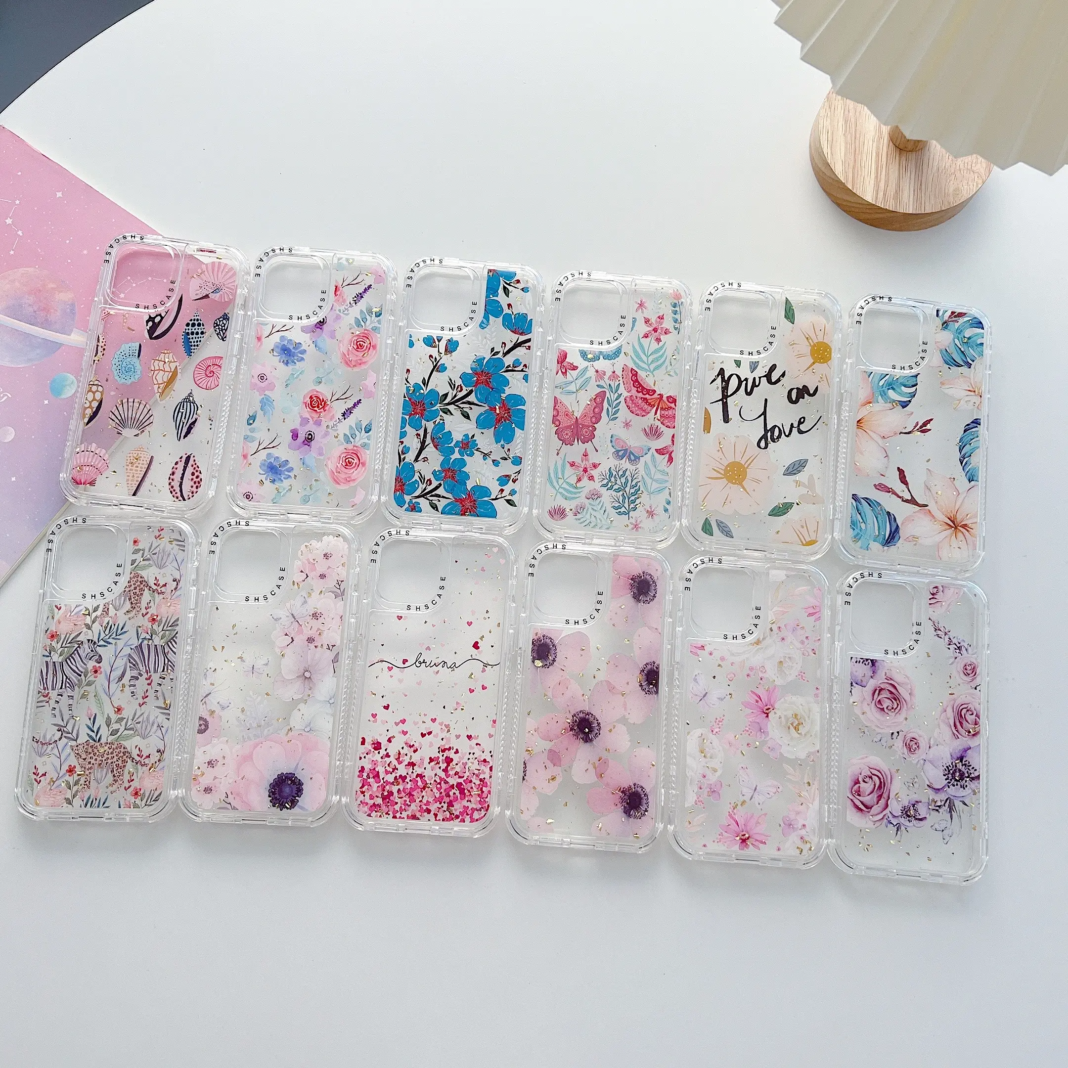 Honatop Shscase Fleur Papillon Pour iPhone 14 Plus 13 ProMax 12 Mini 11 Pro XS MAX XR X/XS 7/8 PLUS 15 pro Max Case 360