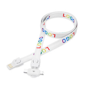 Grosir disesuaikan Multi Fungsional <span class=keywords><strong>3</strong></span> in 1 Lanyard kabel USB tali leher ID kabel Data - Product Image 4