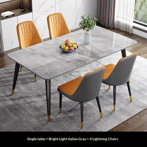 סט שולחן אוכל מאבן מינימליסטי ריהוט מודרני ריהוט לבית עיצוב מינימליסטי חוסך מקום יציב ועמיד - Product Image 5