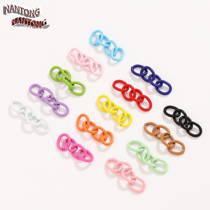 NANTONG Colorful Four Link Chain Keychain Alloy Baking Paint For <b>Bracelet</b> Making DIY Jewelry Accessory - Product Image 1