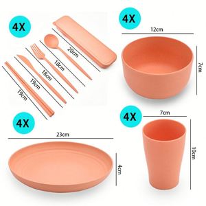 Vaisselle en paille de blé biodégradable, sans BPA, réutilisable, écologique, personnalisable, en promotion : assiette, bol, tasse, ensemble de vaisselle - Product Image 3