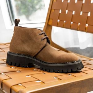 Nouvelle Arrivée 2025 – Bottines de Travail Décontractées Confortables pour Hommes à Bout Épais avec Talon Élevé en Daim et Cuir de Veau - Product Image 4