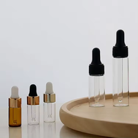 Flacons compte-gouttes miniatures en verre ambré transparent pour huiles essentielles et crèmes de soin de la peau, échantillons de test avec échantillons gratuits