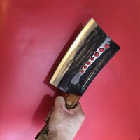 Couteau à os en acier à ressort forgé Indali, manche en bois fait main, noir, pour cuisine, boucherie, abattage, épaisseur 8 mm